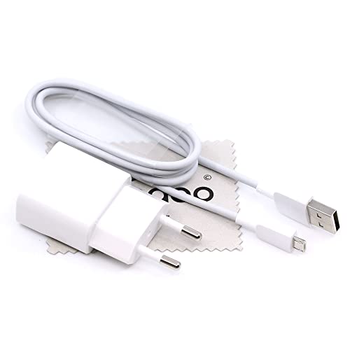 Ladekabel für Original Huawei HW-050100E01 + Datenkabel Ladegerät Micro USB für Huawei Honor 4X, 5c, 5X, Honor 6, 6 Plus, 6X, Honor 7 mit mungoo Displayputztuch