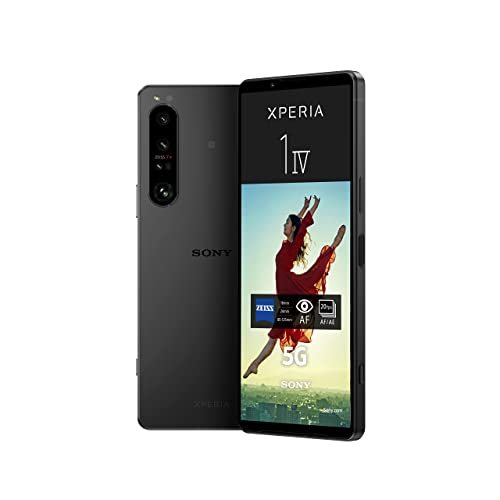 Sony Xperia 1 IV (5G Smartphone, 6,5 Zoll, 4K HDR 120 Hz OLED-Display, Dreifach-Kamera mit optischem Zoom (ZEISS T*), 3,5-mm-Audio, Dual SIM) 24+6 Monate Garantie [Amazon Exklusiv] schwarz