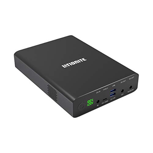 LITIONITE Venom 120W / 64.000mAh Powerbank Tragbarer Externer Akku mit LED-Anzeige - 2X DC (12-24V) - 2X USB - 1x PD 100W Type-C - Ladegerät Netzteil für Smartphone/Tablet/MacBook/Computer/Laptop/PC