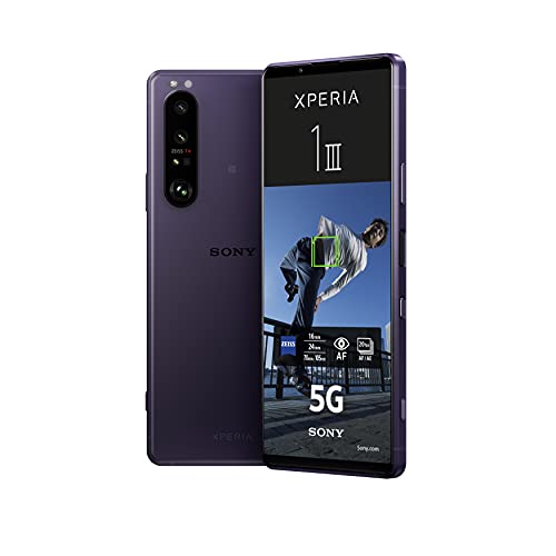 Sony Xperia 1 III 5G Smartphone (16,5 cm, 4K HDR OLED Display, Triple-Kamera System, Android 12 SIM free, 12 GB RAM, 256 GB Speicher, 24+6 Monate Herstellergarantie) [Amazon Exklusiv] Violett
