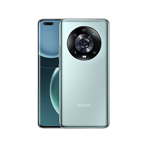 Honor Magic4 Pro Android-Smartphone, 6.81 Zoll Handy, 8+256 GB, 120 Hz, Dual-SIM mit 50-MP-Triple-Kamera, Cyan