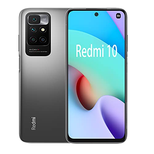 Xiaomi Redmi 10 - Smartphone 4GB+64GB, 50MP AI Quad-Kamera, MediaTek Helio G88-Prozessor, 6.5' FHD+ DotDisplay, Dual SIM (Carbon Grau)