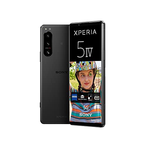 Sony Xperia 5 IV (5G Smartphone, 6,1 Zoll, 4K HDR 120 Hz OLED-Display, Dreifach-Kamera mit optischem Zoom (ZEISS T*), 3,5-mm-Audio, Dual SIM) 24+12 Monate Garantie [Amazon Exklusiv] schwarz