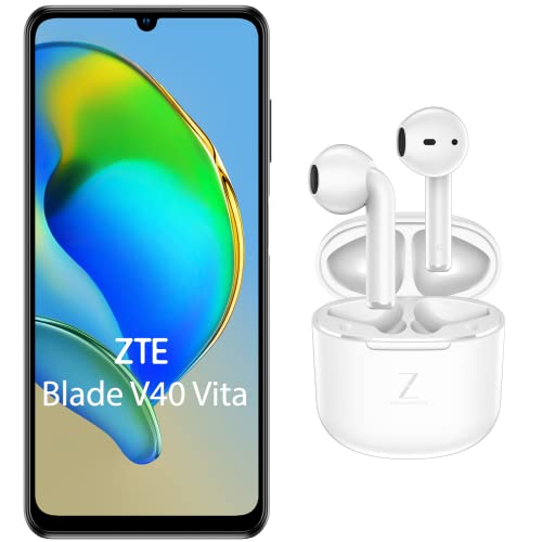 ZTE Smartphone Blade V40 vita Buds Weiss (17,13cm (6,75 Zoll) HD+ Display, 4G LTE, 4GB RAM und 128GB interner Speicher, 48MP Hauptkamera und 8MP Frontkamera, Dual-SIM, Android R) schwarz
