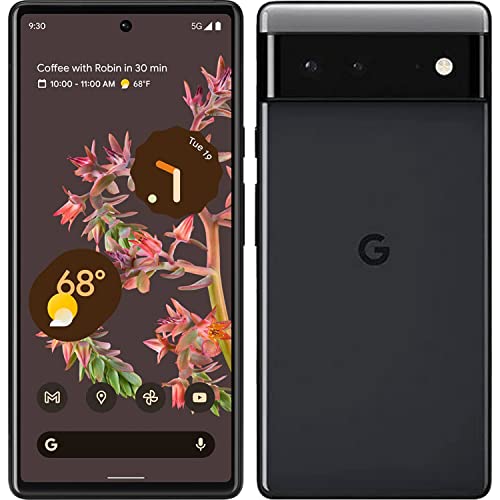Google Pixel 6 (5G) 128GB + 8GB RAM Factory Unlocked Smart Phone (Stormy Black) - UK Version