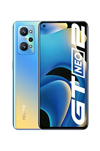 realme GT Neo 2 Smartphone ohne Vertrag, Qualcomm Snapdragon 870 5G-Prozessor, 120 Hz E4 AMOLED-Anzeige, 65W SuperDart Charge, 64 MP KI-Dreifach-Kamera, NFC, 8GB+128GB, NEO-Blau