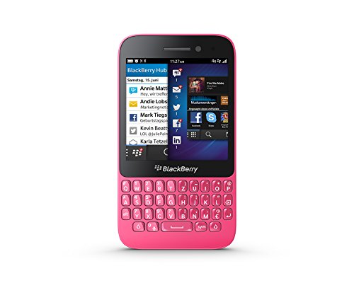 BlackBerry Q5 Smartphone (7,84 cm (3.1 Zoll) Display, QWERTZ-Tastatur, 5 MP Kamera, 8 GB interner Speicher, NFC, Blackberry 10.1 Betriebssystem) pink