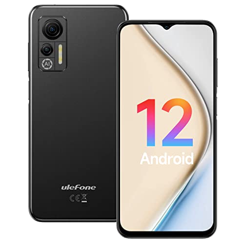 Ulefone Note 14 Pro Smartphone ohne vertrag (2023) Android 12 Handy 4GB RAM 64GB ROM 128GB Erweiterbar 6,52 Zoll Bildschirm 4500mAh 13MP+5MP Kamera/4G Dual SIM/3 Karte Slots/Face ID/GPS/Typ-C -Schwarz