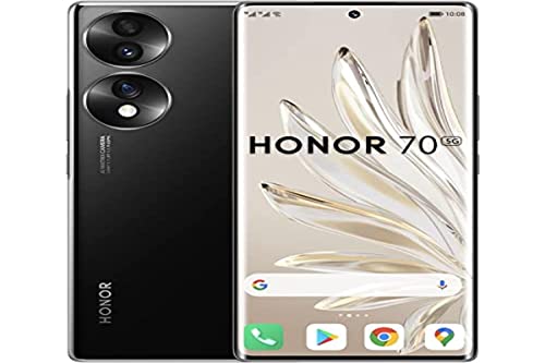 Honor 70 Smartphones 5G, 8+128 GB, gebogenes OLED-Display 6,67 Zoll 120 Hz, Dreifachkamera 54 MP Rückkamera mit Android 12, 4800 mAh Akku + 66 W, Midnight Black