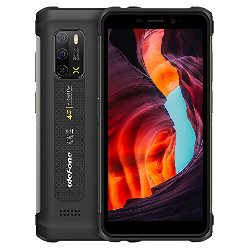 Ulefone Armor X10 PRO Outdoor Smartphone Ohne Vertrag, 20MP Unterwasserkamera,Helio P22 4GB+64GB, 5,45' IP68 Wasserdicht Handy Android 11, 5180mAh Akku,3-Karten Slot, Gesichts Entsperrung NFC Schwarz