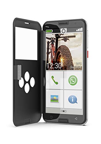 emporiaSMART.5 | Seniorenhandy 4G VoLTE | Senioren Smartphone ohne Vertrag | Mobiltelefon mit Notruftaste | 5,5-Zoll-Display | Android 10 | 13 MP Kamera | Schwarz