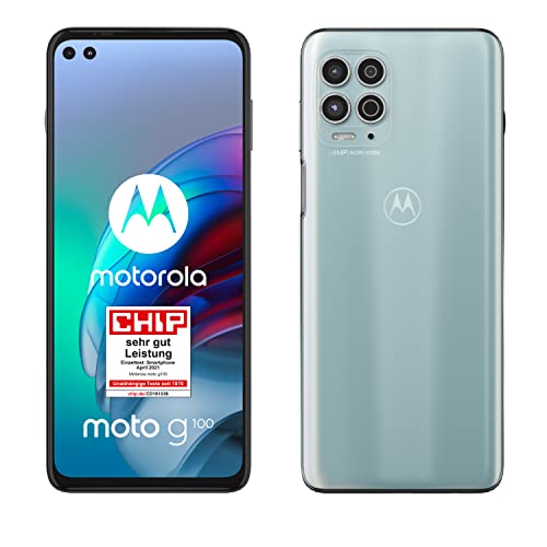 Motorola moto g100 Smartphone (6,7' - Display, 64-MP-Kamera, 8/128 GB, 5000 mAh, Android 11) Magic Weiss, inkl. Docking-Station + TV-Now-Gutschein [Exkl. bei Amazon]