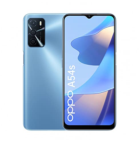 OPPO A54s Smartphone - 16,6 cm (6,52 Zoll) IPS LC-Display, 4 GB RAM, 128 GB interner Speicher, 50 Megapixel Triplekamera, 5.000 mAh Akku, Pearl Blue