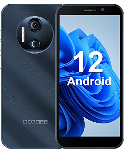 DOOGEE X97 Pro Handy Ohne Vertrag Android 12 4GB +64GB Helio G25 Octa-Core Handy Günstig 6,0 Zoll HD Dual Kamera, 4200mAh Akku mit Type-c Smartphone 4G Dual SIM Face-ID/NFC [2023] -Schwarz blau