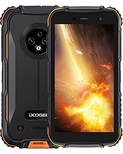 DOOGEE S35 [2021] Outdoor Handy ohne Vertrag 4G Dual SIM Outdoor Samrtphone Günstig, IP68, Android 10 Handy 5,0 Zoll, 4350mAh, 13MP Triple-Kamera, 2GB + 16GB (SD up to 256GB) GPS, Face ID(Orange)
