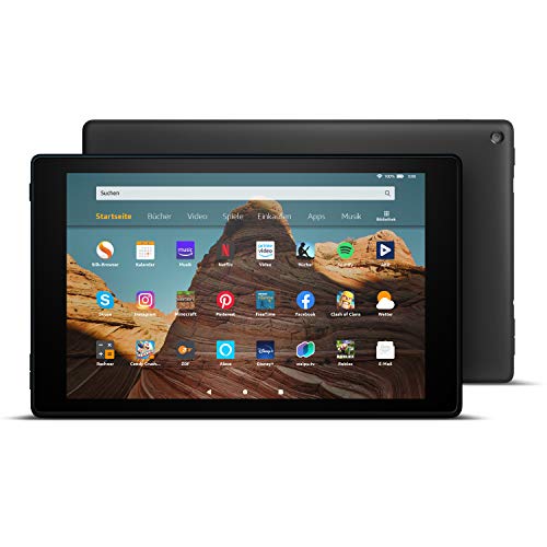 Fire HD 10-Tablet, Zertifiziert und generalüberholt, 32 GB, Schwarz – 10,1 Zoll großes Full HD-Display (1080p), Mit Werbung (vorherige Generation – 9.)