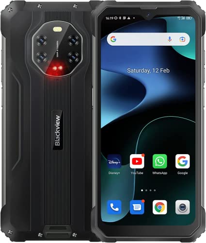 Blackview BV8800 Outdoor Handy Ohne Vertrag, 8GB+128GB Helio G96 Prossesor, 90 Hz 6.58 Zoll FHD+ Display, 50MP+20MP Nachtsicht Kamera, 33W Schnellladung, IP68 Dual SIM 4G Android 11 Smartphone, NFC