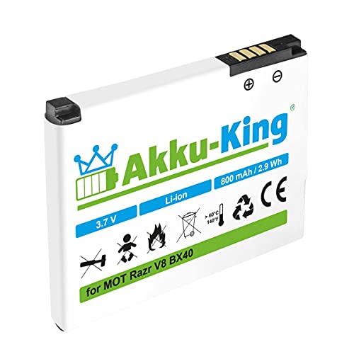 Akku-King Akku kompatibel mit Motorola BX40 - Li-Ion 800mAh - für Razr V8, Razr2 V8, Moto U9, ZN5