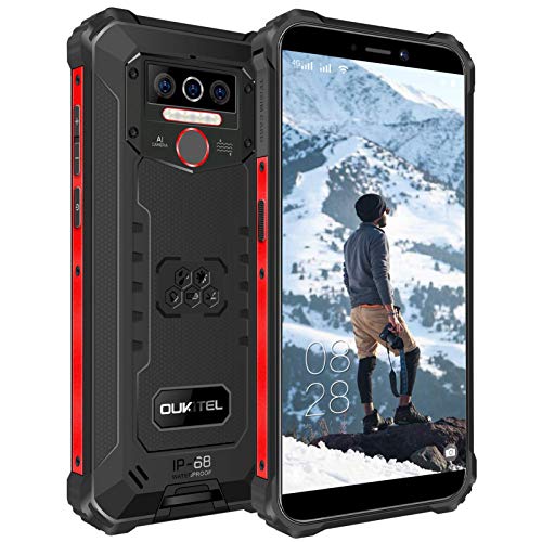 OUKITEL WP5 Outdoor Smartphone Ohne Vertrag, 8000mAh Akku Outdoor Handy, IP68 Wasserdichter, 4G Dual SIM, 4GB 32GB,128GB Erweiterbar, Android 10, Global Version 5,5'' Triple Kamera Face/Fingerprint ID