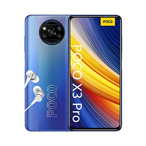 POCO X3 PRO Smartphone (16,94cm (6,67') FHD+ LCD DotDisplay 120Hz, 8GB+256GB Speicher, 48MP Quad-Rückkamera, 20MP Frontkamera, Dual-SIM, Android 11) Blau ( Frost Blue) [Exklusiv bei Amazon]