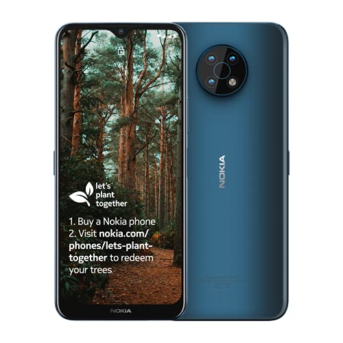 Nokia G50 5 G Smartphone mit 6,82 Zoll-Display (17,3 cm) HD+, Android 11, 4 GB RAM/64 GB ROM, 5000 mAh Akku, 48 MP Dreifachkamera, 18 W Schnellladefähigkeit, Video-Selfie-Stabilisierung, Blau
