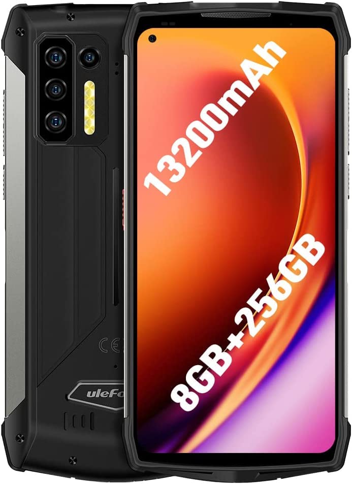 Ulefone Power Armor 13 Outdoor Handy ohne Vertrag，13200mAh Akku,Infrarot Entfernungsmessung, 6,81'' 48MP Kamera, IP68 Wasserdichtes Android 11 Smartphone, Helio G95 8GB 256GB, NFC Drahtloses Laden