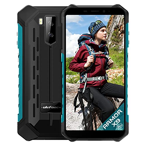 Ulefone Armor X9 Pro Outdoor Smartphone ohne Vertrag 5.5 Zoll HD+ 64GB/4GB RAM Octo-Core 5000mAh Akku, 13MP+2MP Kamera Android 11 Dual SIM Handy-NFC/OTG/GPS-Grün