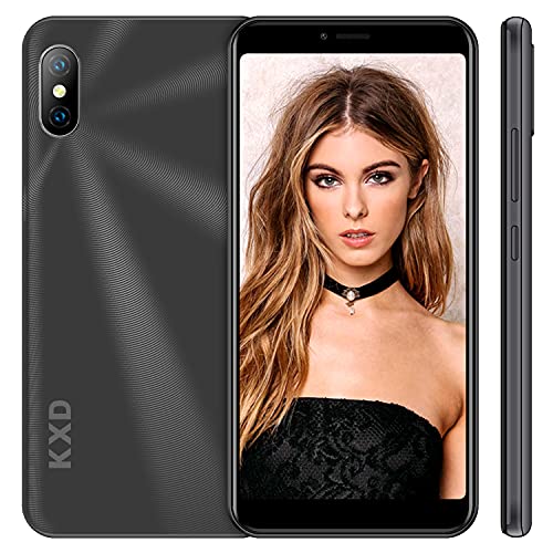 KXD 6A Smartphone ohne Vertrag, günstiges Android Handy, 3G Handy, 5,5 Zoll (18:9) Vollbild, 1GB RAM + 8GB ROM 64GB Erweiterung, 2500mAh Akku, 8MP + 5MP Kamera, Dual SIM, Face-Unlock