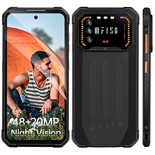 IIIF150 Air 1 Pro Outdoor Smartphone, 6.5' FHD+, 6GB + 128GB Outdoor Handy Ohne Vertrag, 48MP + 20MP Nachtsicht Kamera, IP68 Wasserdichter Handys Android 12,5000mAh/NFC/4G Dual SIM/OTG/Face ID-Schwarz