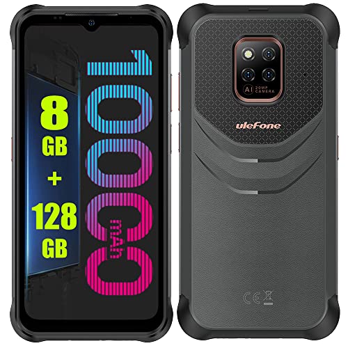 Ulefone Power Armor 14 Pro (8GB+128GB) Outdoor Handy Ohne Vertrag, Android 12 Smartphone 10000mAh IP68 Wasserdicht Octa-Core 1T Erweiterbar 20MP+16MP 6,52 Zoll IPS Display 4G Dual SIM Face ID NFC OTG